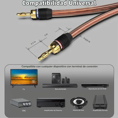 Vista 6 de Monster XP QuickLock - Enchufes tipo banana para cable de altavoz, conectores de cable de altavoz autoengarzados, conectores de audio chapados