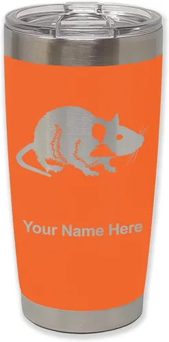 Vista 28 de LaserGram Vaso aislado al vacío de 20 onzas, rata, grabado personalizado incluido (negro)