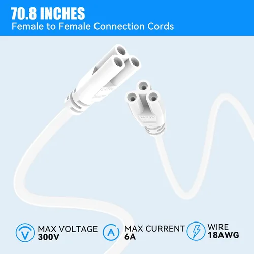 Vista 30 de Paquete de 4 cables de conexión hembra a hembra de 2 pies para luz LED T5 2FT hembra a hembra