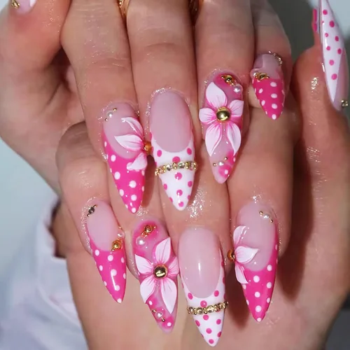 Vista 8 de BABALAL Uñas Postizas Largas de Estilete para Pegar Blancas Uñas Falsas con Punta Francesa Diseño con Pegamento Suministros de Arte 24 Piezas XL