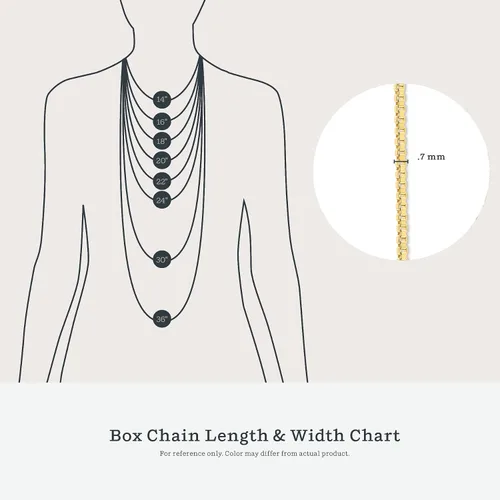 Vista 5 de KEZEF Sterling Silver Italian Box Chain Necklace for Women, Girls and Men Thin and Strong 0.7mm Solid 925 Silver Necklace with Spring Ring Clasp