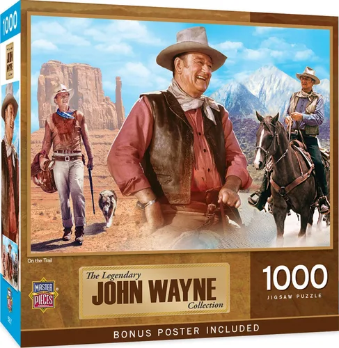Vista 8 de MasterPieces Rompecabezas de 1000 piezas de John Wayne para adultos, familia o jóvenes, diseño de vaquero de Estados Unidos, 19.25 x 26.75 pulgadas