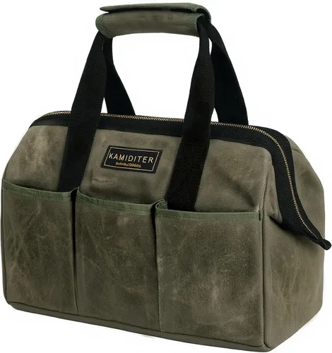 Vista 7 de Bolsa de herramientas de 13 pulgadas, bolsa de herramientas resistente al agua, bolsa de herramientas con asa para herramientas, llaves inglesas