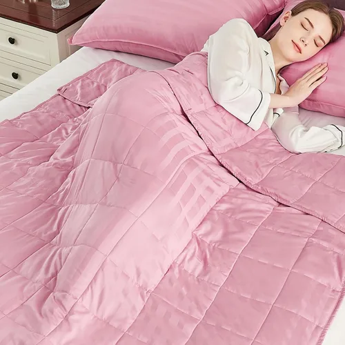 Vista 9 de anfie - Manta con peso para niños (40 x 60 pulgadas, 10 libras), ultrasuave y acogedora, refrescante, lavable a máquina, beige