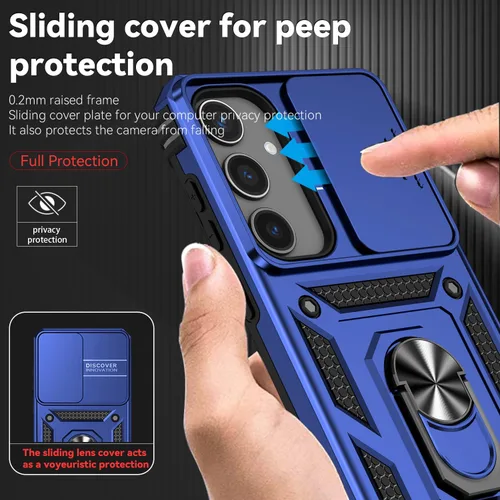 Vista 3 de Funda para Samsung Galaxy S24 Plus/S25 Plus con protector de Azul