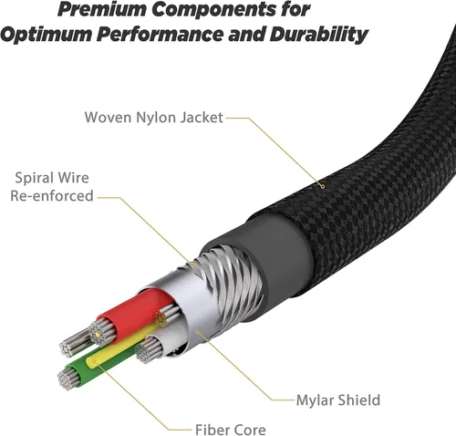 Vista 4 de Scosche CCB1-SP Strikeline Premium USB-C a USB-C Cable trenzado de carga y sincronización de 1 pie, color negro