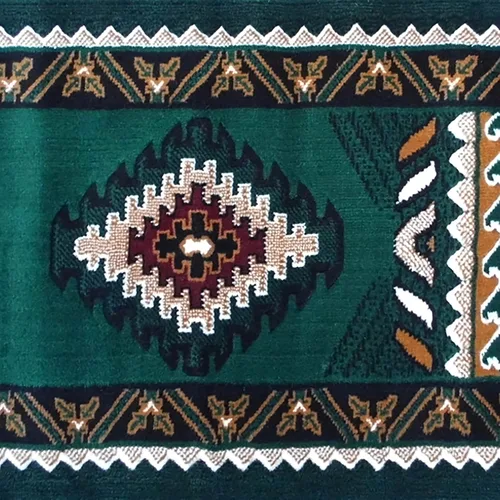 Vista 5 de Flash Furniture Ventana Collection - Alfombra decorativa del suroeste, alfombra de olefinas verde cazador de pelo bajo, alfombra de área de 2 x 7