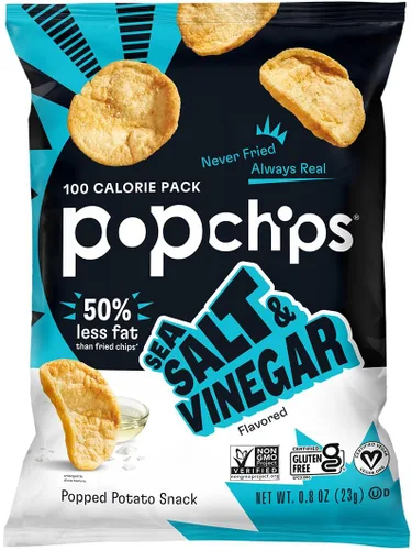 Vista 10 de Popchips Paquete variado de papas fritas, porciones individuales de 0.8 onzas (paquete de 24), 4 sabores: 8 sal marina, 8 barbacoa, 4 crema agria