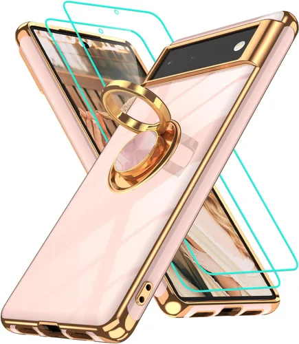 Vista 33 de Funda para Motorola Moto G 5G 2024: Funda Moto G Play 5G 2024 con 2 piezas de protectores de pantalla, soporte de anillo de rotación de 360°