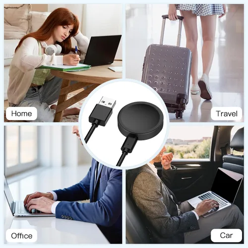 Vista 7 de Hahace Paquete de 1 cargador compatible con Samsung Galaxy Watch 8/8 Classic/Ultra/7/6/6 Classic/5/5 Pro/4/4 Classic/3/Active/FE USB A magnético