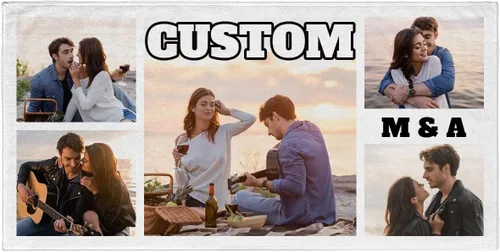 Vista 9 de Toalla de playa con foto personalizada, añade tu imagen, texto, logotipo, manta de playa personalizada para adultos, mujeres y hombres, toallas