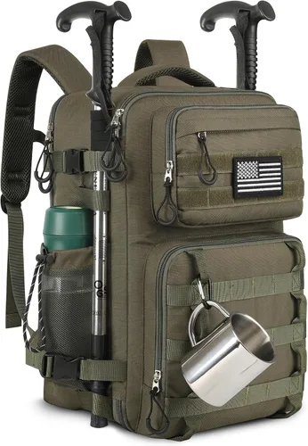 Vista 8 de Legestori Mochila táctica militar de 25L para hombres, mochila Molle de alta resistencia para 3 días, mochila Molle Army grande, Rucasack, viajes