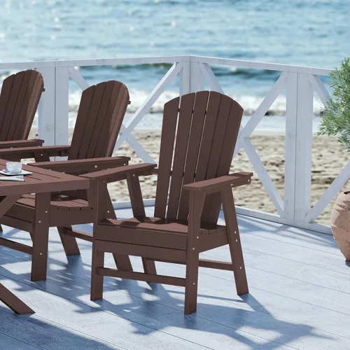 Vista 59 de WestinTrends Malibu Outdoor Patio HDPE Adirondack Silla de comedor para patio, color negro