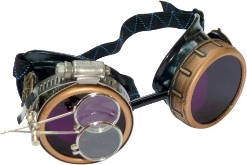 Vista 7 de Steampunk - Gafas de estilo victoriano con diseño de brújula y lupa ocular, gafas de rave