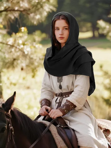 Vista 7 de Ultrafun Bufanda medieval renacentista para hombres y mujeres, multifuncional, con capucha, para Halloween, cosplay, accesorios de disfraz