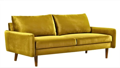 Vista 4 de Container Furniture Direct Kent - Sofá de terciopelo para salas de estar modernas y espacios compactos, cómodo sofá de 3 plazas, muebles de estudio