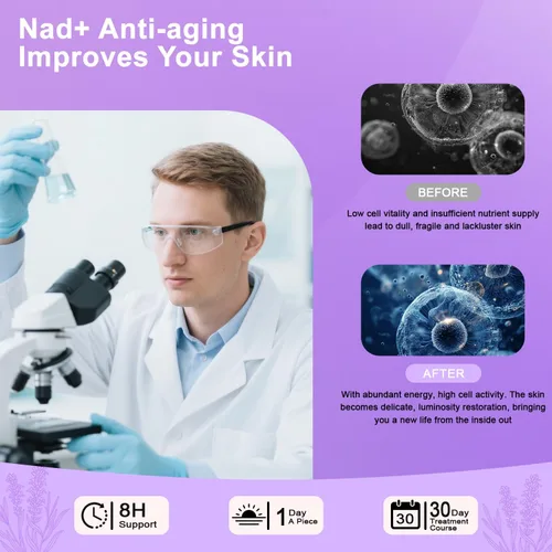 Vista 2 de Parches NAD+: NMNH, resveratrol Antienvejecimiento y metabolismo Absorción mejorada y apoyo a la salud Parches NAD + para mujeres y hombres