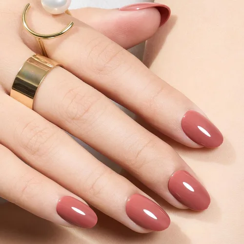 Vista 32 de modelones Uñas cortas a presión, kit de uñas postizas ovaladas