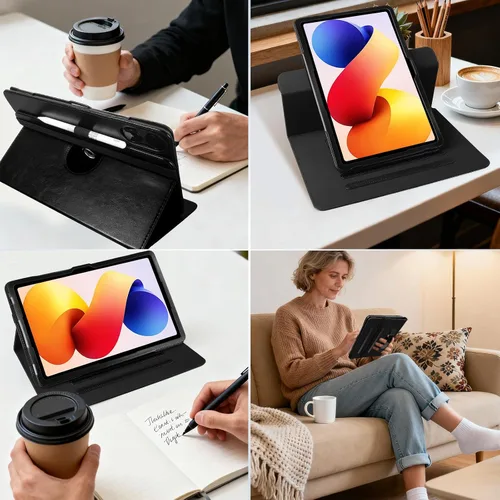 Vista 7 de E NET-CASE Funda para Xiaomi Redmi Pad 2 Pro/Pad Pro (2025/2024) de 12.1 pulgadas con soporte para bolígrafo S, a prueba de golpes, carcasa trasera