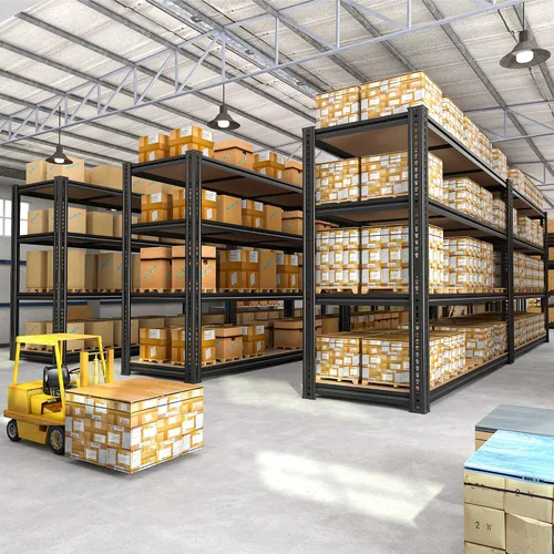 Vista 8 de ROOMFAVE Estantería de metal para garaje de 60 pulgadas de ancho, estantes de almacenamiento de 2800 libras, estantería ajustable de 4 niveles