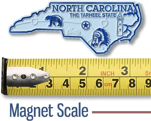 Vista 2 de Imán con diseño de mapa de estado, North Carolina