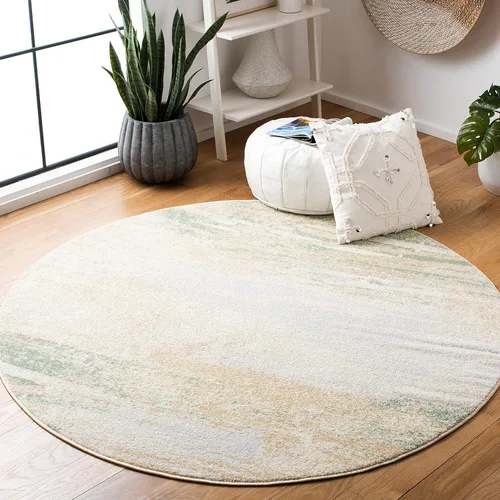 Vista 23 de SAFAVIEH Colección Adirondack Alfombra de Pasillo - 2'1" x 6', Marfil y Salvia, Diseño Abstracto Moderno, No Desprende Pelusa y Fácil Cuidado, Ideal