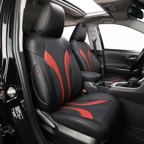 Vista 25 de EKR - Juego completo de fundas de asiento de cuero para automóvil de ajuste personalizado (color negro)