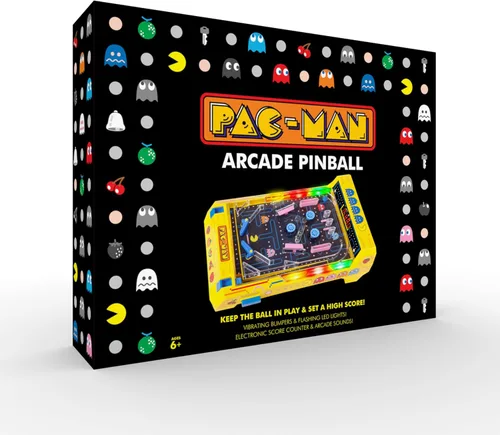 Vista 3 de Juego de mesa de pinball arcade electrónico edición Pac-Man de Merchant Ambassador Amarillo
