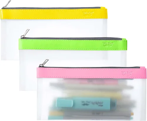 Vista 14 de Mr. Pen - Estuche transparente para lápices, paquete de 3, estuche transparente para lápices, bolsas para lápices