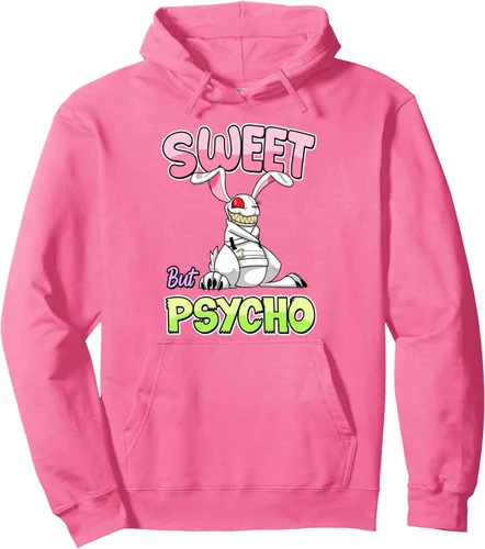 Vista 11 de Sweet But Psycho - Sudadera con capucha de conejo gótico espeluznante, Negro