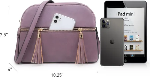 Vista 4 de Dasein - Bolso de hombro para mujer con cremallera y múltiples bolsillos