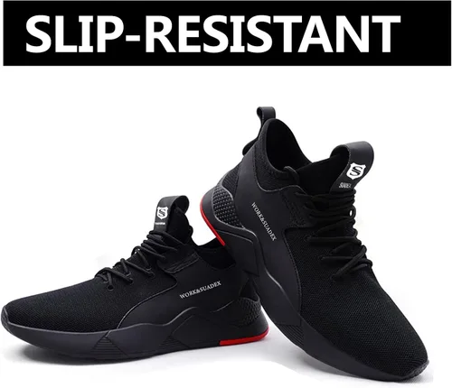Vista 5 de SUADEX Zapatos de punta de acero para hombres y mujeres, zapatos de trabajo ligeros, indestructibles y transpirables, zapatos de seguridad
