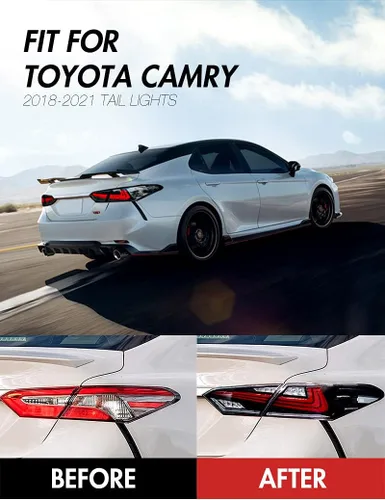Vista 3 de T T-ABC Mods Luces traseras para Toyota Camry 8ª generación 2018-2024, conjunto de lámpara trasera completa LED (SMOKE 2)