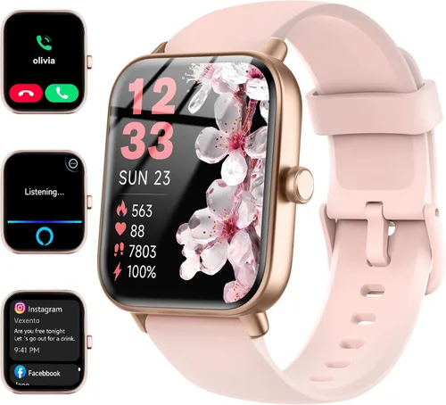 Vista 14 de Relojes inteligentes para mujeres/hombres, reloj inteligente para teléfonos Android y compatible con iPhone, Alexa integrado, relojes de fitness
