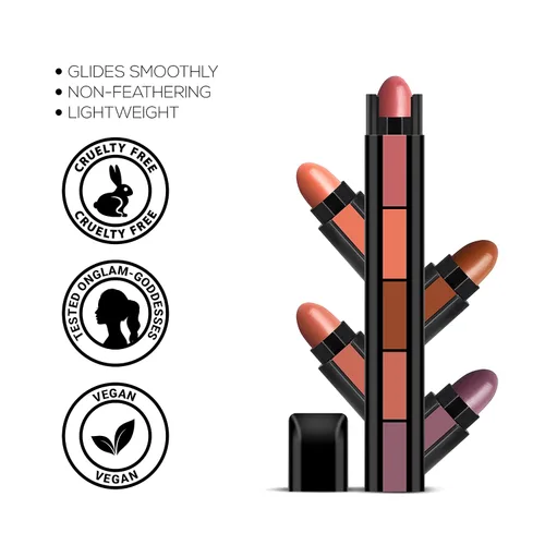 Vista 5 de RENEE Fab 5 Nude - Lápiz labial 5 en 1, 7.5 gm