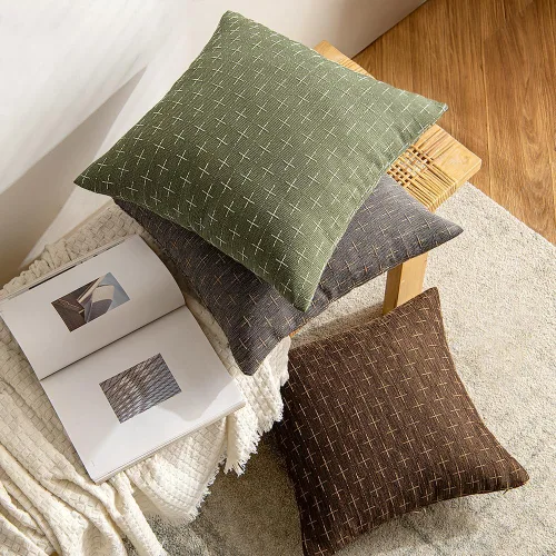 Vista 86 de MIULEE - Juego de 2 fundas de almohada decorativas de lino de arpillera navideñas, modernas, estilo campestre, rústicas, tejidas, con textura