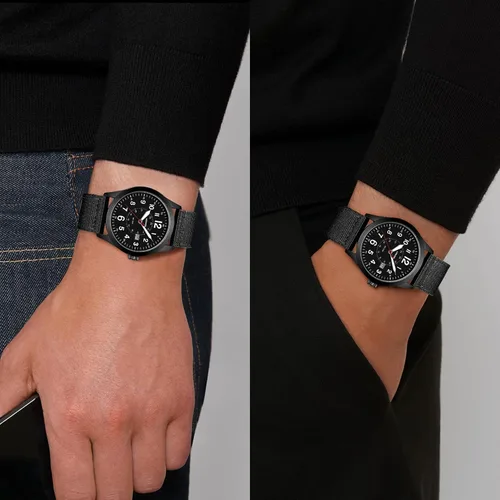 Vista 6 de LN LENQIN Relojes militares para hombre, reloj deportivo analógico de cuarzo impermeable para hombre con fecha, luminoso, militar, campo táctico