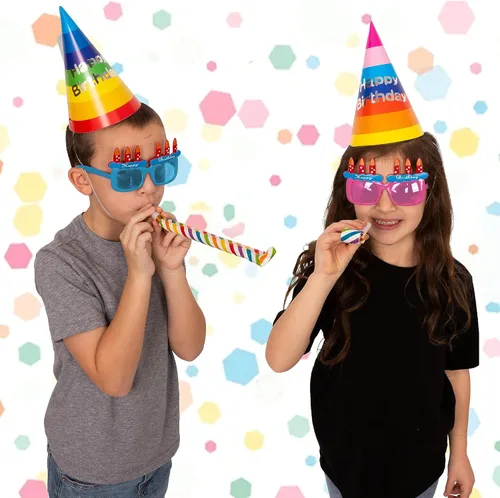 Vista 3 de Tigerdoe Sombreros de fiesta de cumpleaños, juego temático de feliz cumpleaños, suministros para fiestas y decoración, juego de 36 piezas, 12