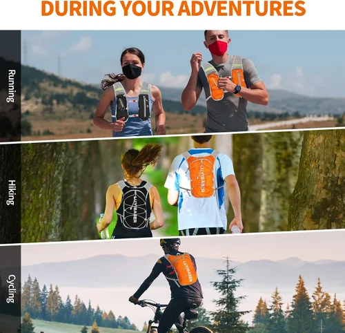 Vista 6 de Desoto Mochila de hidratación, chaleco ligero para correr y ciclismo para senderismo, escalada y campamento