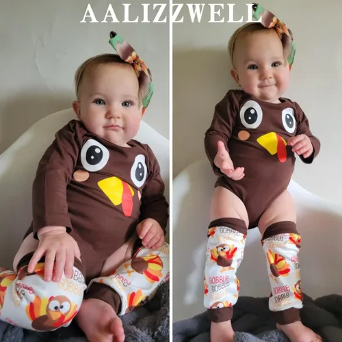 Vista 2 de Aalizzwell Traje de Halloween para bebés recién nacidos con calentadores de piernas