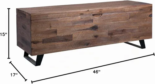 Vista 5 de Westcliffe - Maletero de madera de acacia de 46 pulgadas, color marrón