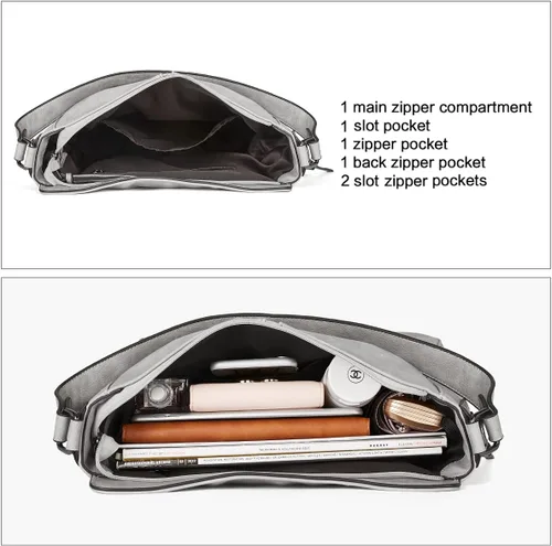 Vista 4 de CLUCI Bolsos de mano para mujer de cuero vegano, bolso bandolera grande de moda, bolso al hombro, el mejor regalo para ella