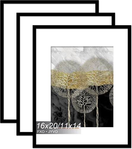 Vista 164 de Fxojyvo Marco de Fotos de 4x6, Muestra Foto de 3.5x5 con Paspartú o 4 x 6 Sin Paspartú, Liviano y de Alta Transparencia Marco de 4 por 6 para Pared