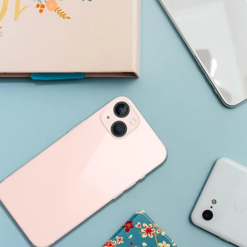 Vista 6 de Zuslab Protector de lente de cámara trasera compatible con Apple iPhone 13/13 Mini, cubierta completa con borde de aleación de aluminio premium