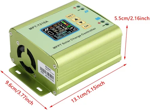 Vista 6 de Controlador solar MPPT DC12-60v, MPT-7210A controlador LCD Pantalla LCD Regulador de panel solar de energía para batería de litio