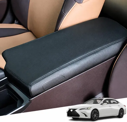 Vista 116 de Great-luck Funda de cuero para consola central, almohadilla para reposabrazos, accesorios de cubierta de caja (costuras rojas) para BMW X1 2023 2024