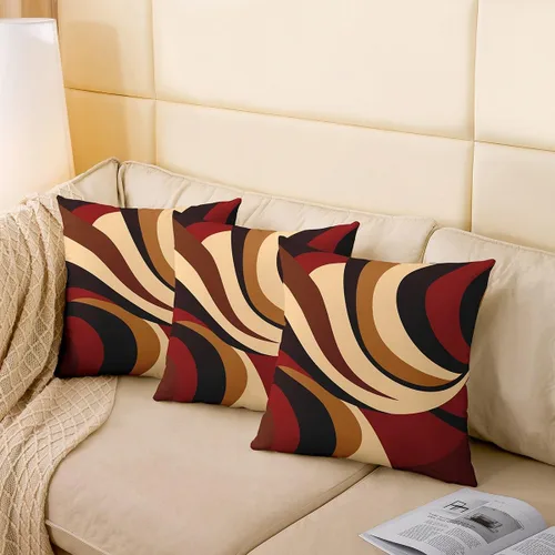 Vista 101 de Juego de 2 fundas de almohada abstractas de 16 x 16 pulgadas para niños, niñas, adolescentes, decoración de dormitorio, moderna a rayas, decoración