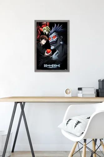 Vista 6 de Trends International Death Note - Póster de pared de grupo, 14.725 x 22.375 pulgadas, versión enmarcada de madera de granero