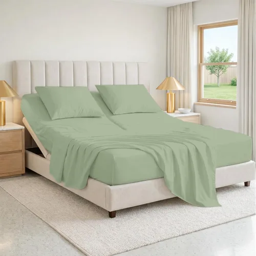 Vista 16 de SGI bedding Sábana Queen de 28" con Parte Superior Dividida Flex Head, 100% Algodón Egipcio, Cuenta de Hilos 1000, Sábana Superior Flex para Cama