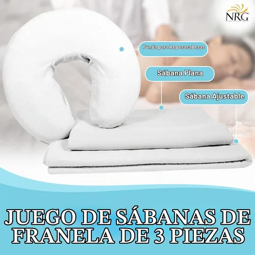 Vista 3 de NRG - Sábanas planas de franela de lujo para mesa de masaje – Ropa de cama de masaje 100% franela de algodón – 160 GSM, 200 hilos – Algodón suave